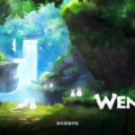 alt: WENJIA game screenshot showing the main character, a cat, in a mystical environment.